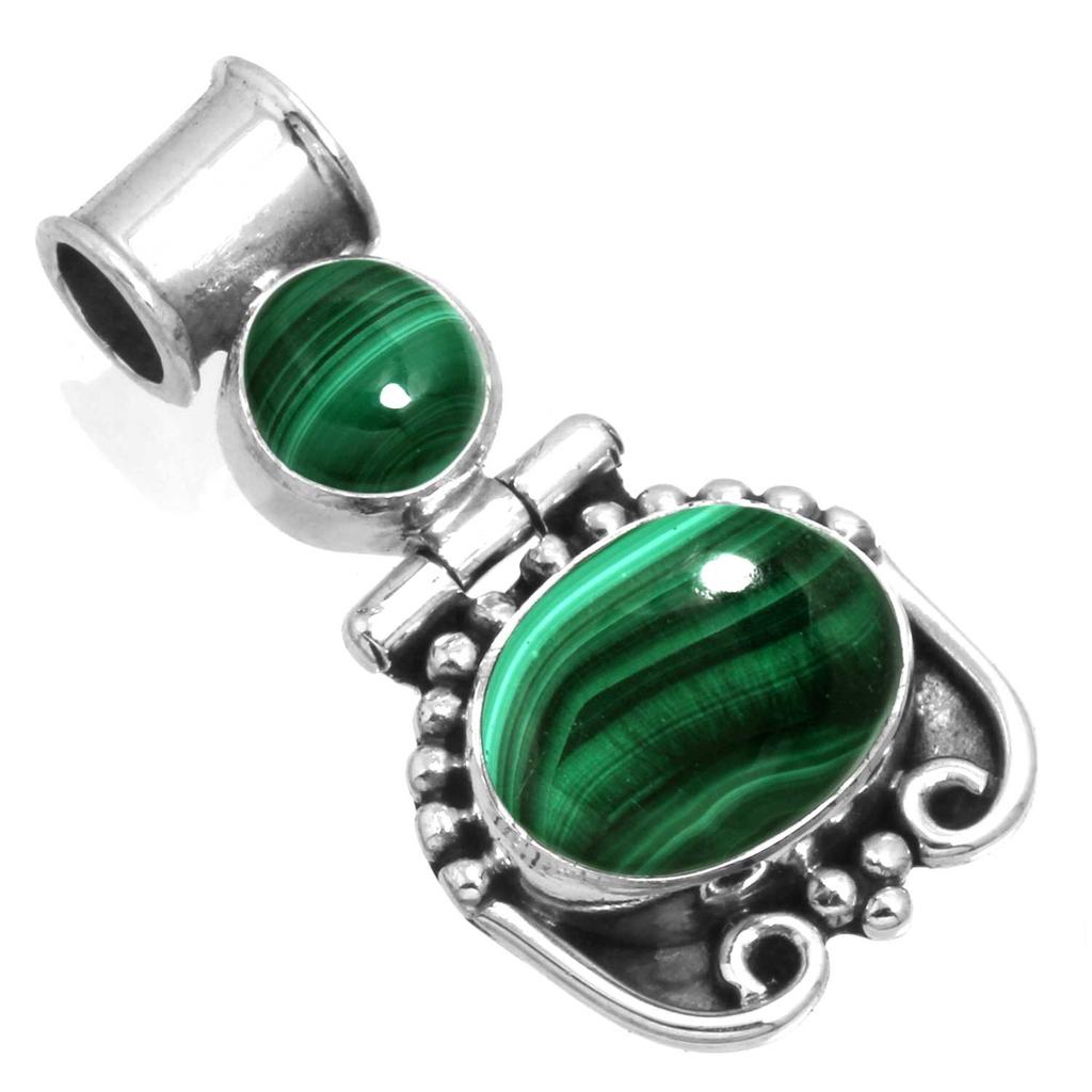 925 Sterling Silver Pendant Women Gemstone Handmade Jewelry Mothers' Day Gift Malachite Moonstone Rose Quartz Red Stone Smoky Topaz Tiger Eye Fashion