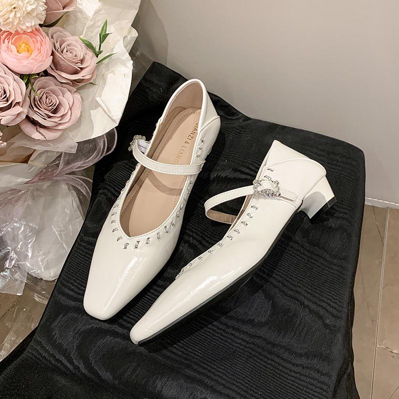 Heightened Inside French Mary Jane Flat Square Toe Soft Sole Spring Single Shoes Women 2026 New