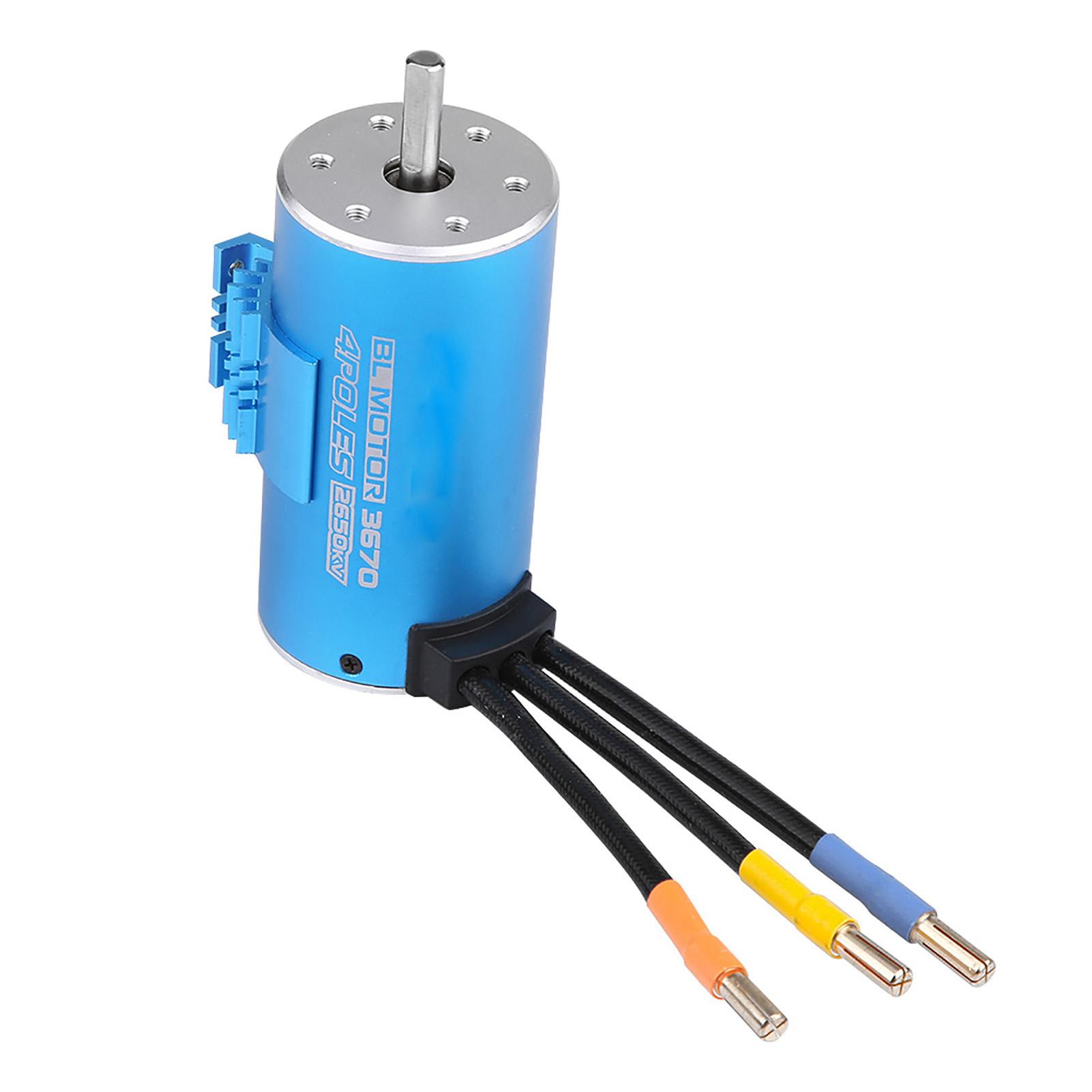 

4 Pole 12 Slot 3670 2650KV Waterproof Brushless Motor With Heatsink for 18 110 Scale RC Car