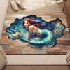 3D Visual Illusion Door Mat Realistic Broken Wood Grain Anti Slip Floor Mat Suitable for Indoor and Outdoor Car Home Decoration