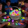 Set de Ouă de Paște Luminoase în Întuneric Ouă din Plastic care Se Iluminează și Ies din Coajă pentru Petrecerea de Sărbătoare Ornamente Fluorescente Reumplabile pentru Vânătoarea de Ouă și Aranjamente Centrale