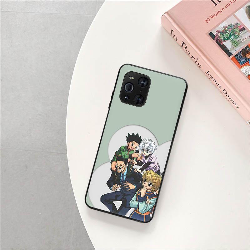 Telefonkasten für OPPO A53 A52 A95 K9 A74 A94 A93 A55 Reno 6 4 3 Pro 5G A9 Ace F11 Find X2 Hunter X Hunter Hisoka Anime Schwarze Abdeckung