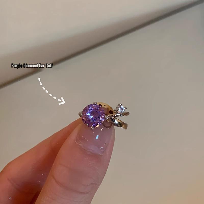 Elegant Zircon Ear Cuff: High-End Light Luxury No-Piercing Earring for Women