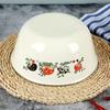 Vintage Floral Enamel Bowls  Sturdy Round Freshness Preservation Bowl for Fruits, Vegetables, Salads, and Dry Food