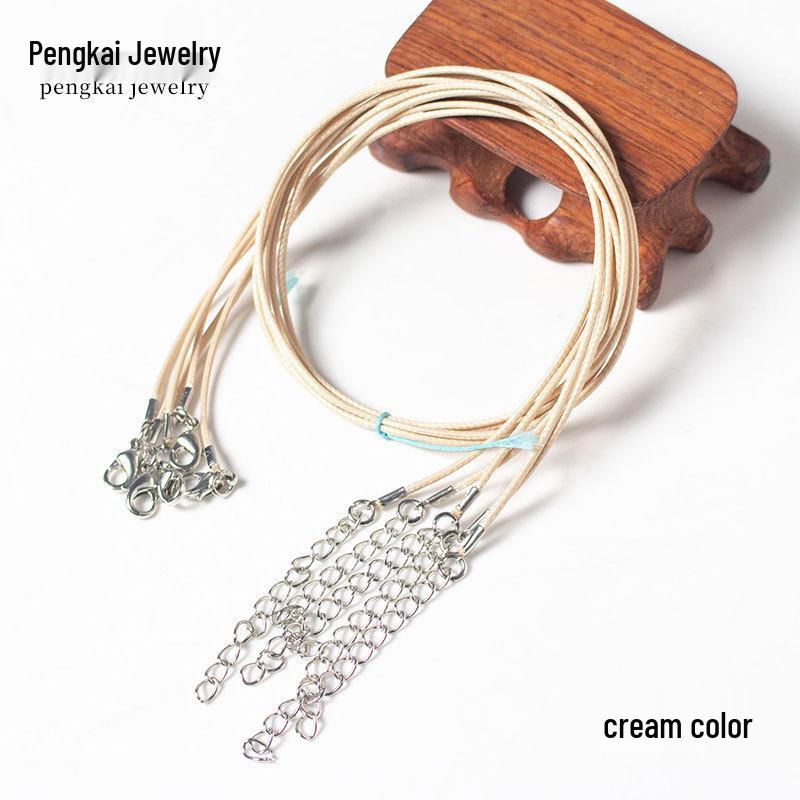 

Кристаллическое ожерелье: Кожа и Вощеная Веревка Золотые Украшения с Нефритовым Кулоном и Металлическими Клипсами