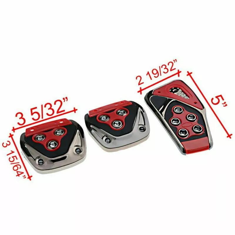 3 ks Červené Manuální Převodovka Auto Brzda Protiskluzový Kryt Pedálu Nohy Kryt Sada