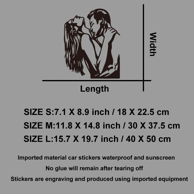Romantic Kiss Silhouette, Kiss At Midnight, Imported PVC Work, Depicting a Couple Kissing, Suitable for Valentine's Day Decals