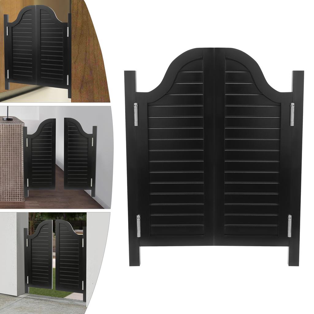2 Pcs Pine Wood Partition Door,80*90cm White/Black/Log Color Swing Solid Wood Door Thickness 35mm for Cafes,Bars
