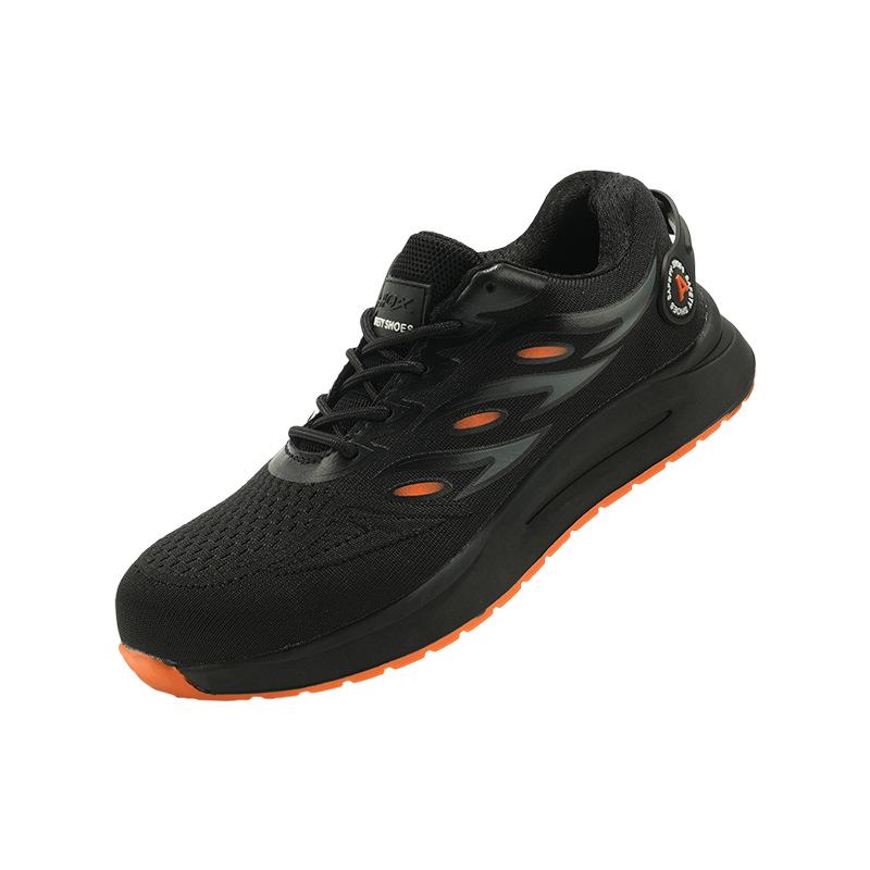 Men's Safety Shoes - Anti-Smash, Anti-Puncture, Durable Kevlar Midsole, Fly-Knit Mesh with Plastic Toe