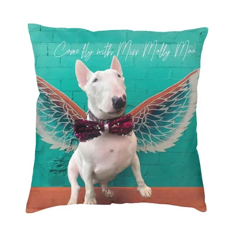 Suitable for Car Sofa Pillowcase British Bull Terrier Cushion Cover Kawaii Cute Dog