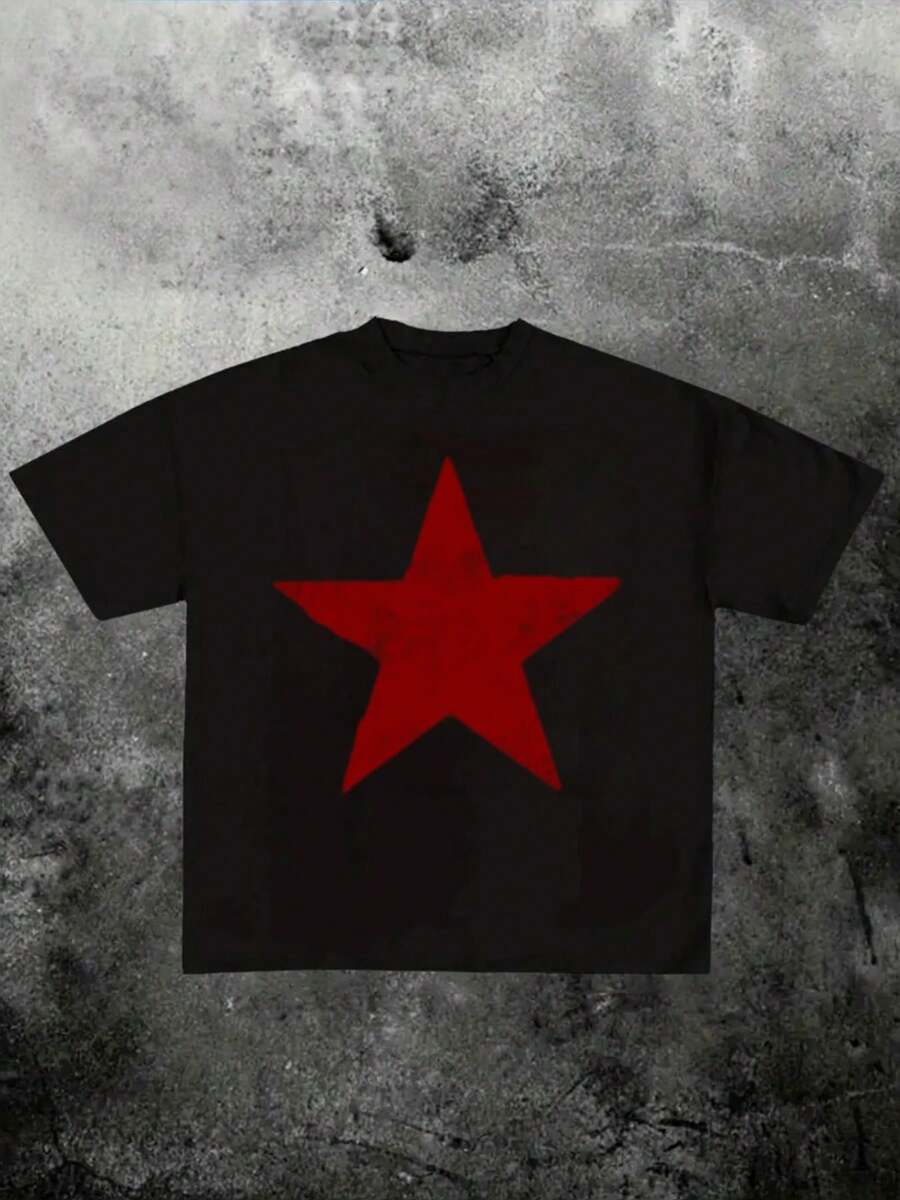 

Simple Red Star Printed Unisex T-Shirt Classic And Timeless S