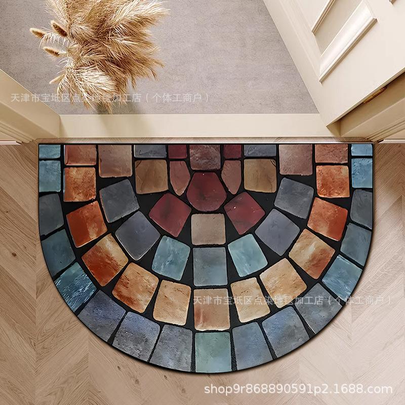Halbkreisförmige Blumen-Bodenmatte Badezimmer-Eingangs-Fußmatte Eingangstürmatte Leicht zu pflegen Fußmatte