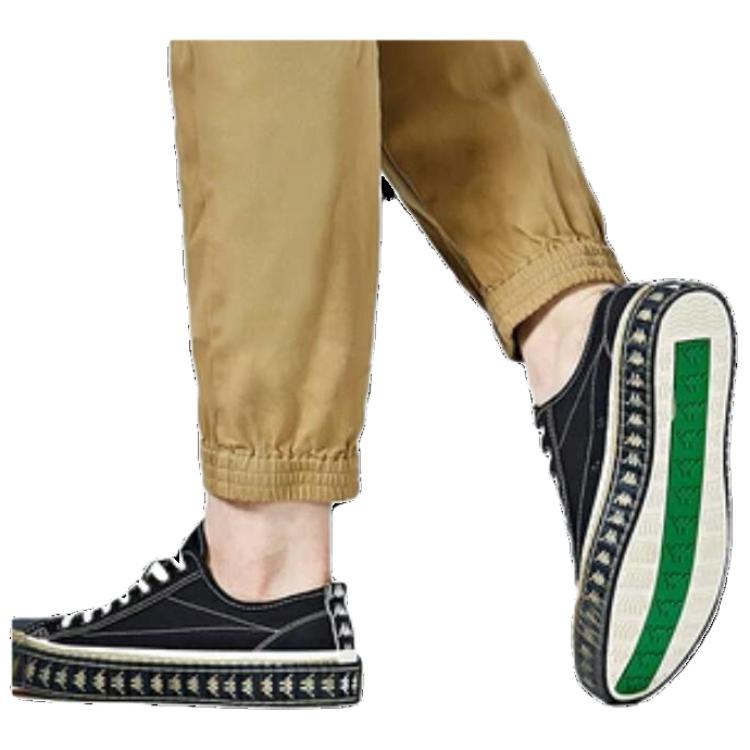 Kappa Logo Slip-Resistant Durable Low-Top Canvas Shoes Unisex sneakers Black K0AW5VS03-990