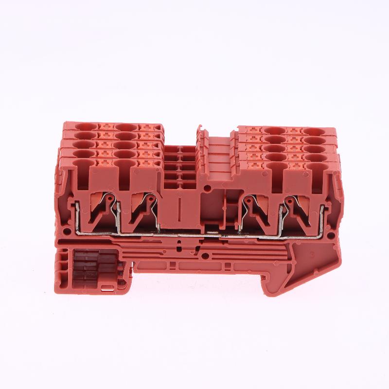 5Pcs Pt2.5 Quattro Push-In Termin Spring Plug Cable Screwless Electrical Connector Two-In, Two-Out Quick-Connect Terminal Block