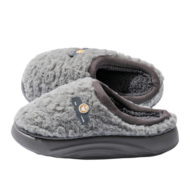 Fashion Chunky Platform Fluffy Fur Indoor Slippers Women 2025 Winter Warm Short Plush Non Slip Bedroom Slippers Cotton Home Shoes Size45