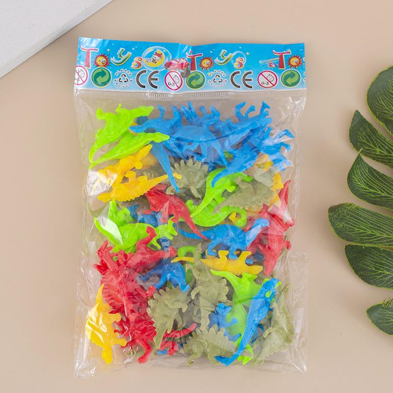 Mini Soft Rubber Dinosaur Model - Solid Color Archaeological Toy Capsule Machine Accessory