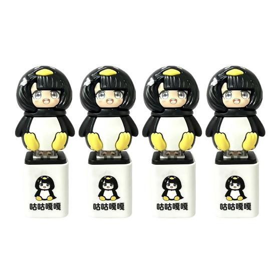 

4Pcs Cartoon Penguin Girl Keyboard Fidget Toy Finger Clicker Button Decompression Toy Focus Aid Anxiety Stress Relief Desk Toy Party Favors белый
