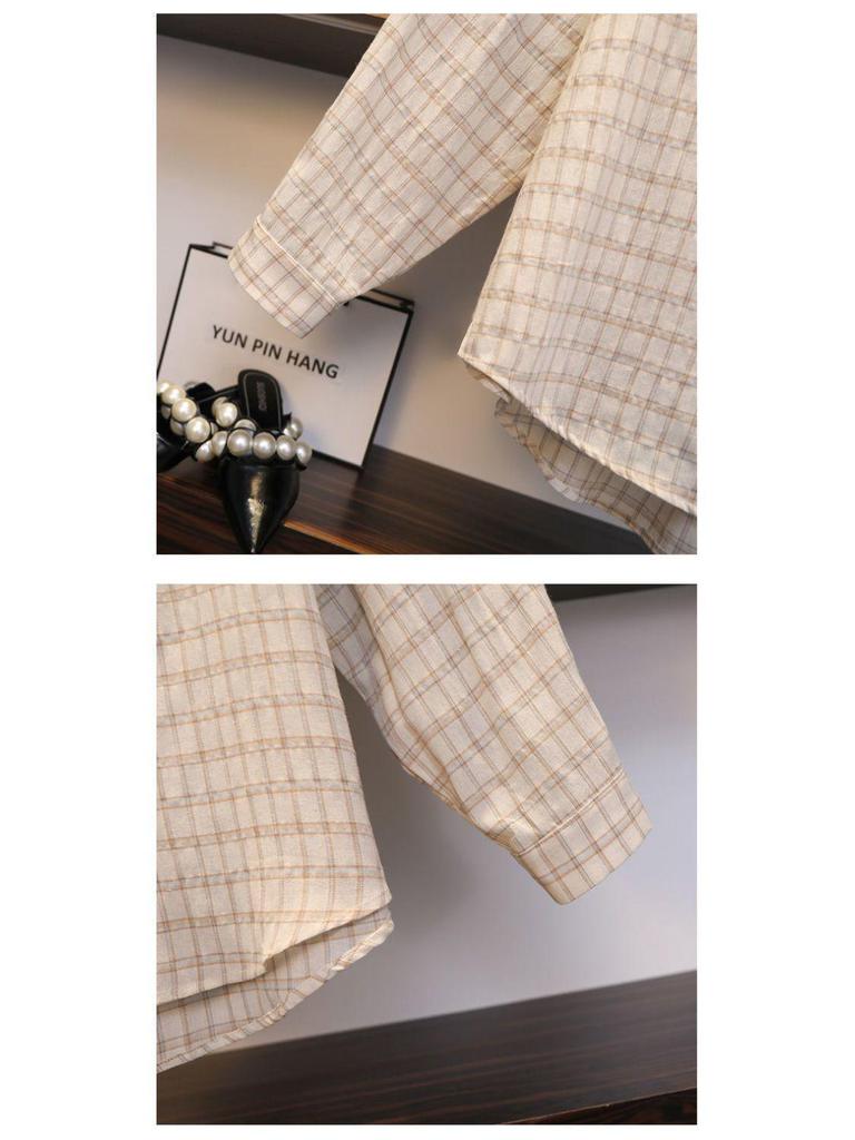 Chic Plaid Slimming Plus Size Summer Three-Piece Suit for Women