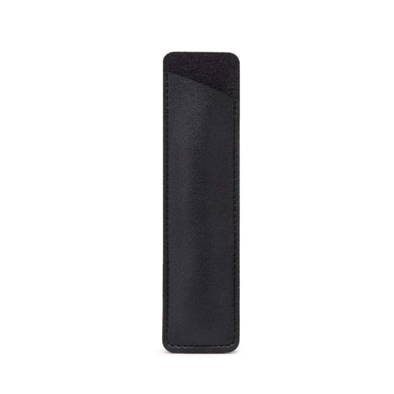 Solid Color Leather Pencil Case – Student Stationery Bag with Fountain Pen Cover
