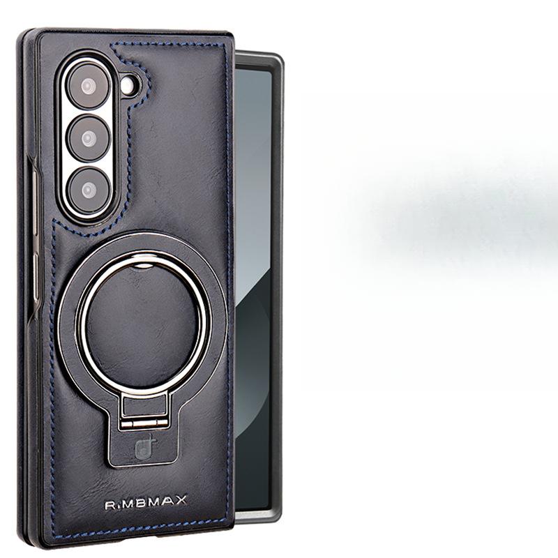 Suitable for Samsung Zfold6 Mobile Phone Case Holder Magnetically Absorbed Galaxy Folding Cover Fold5/4/3 Anti-fall Leather Case