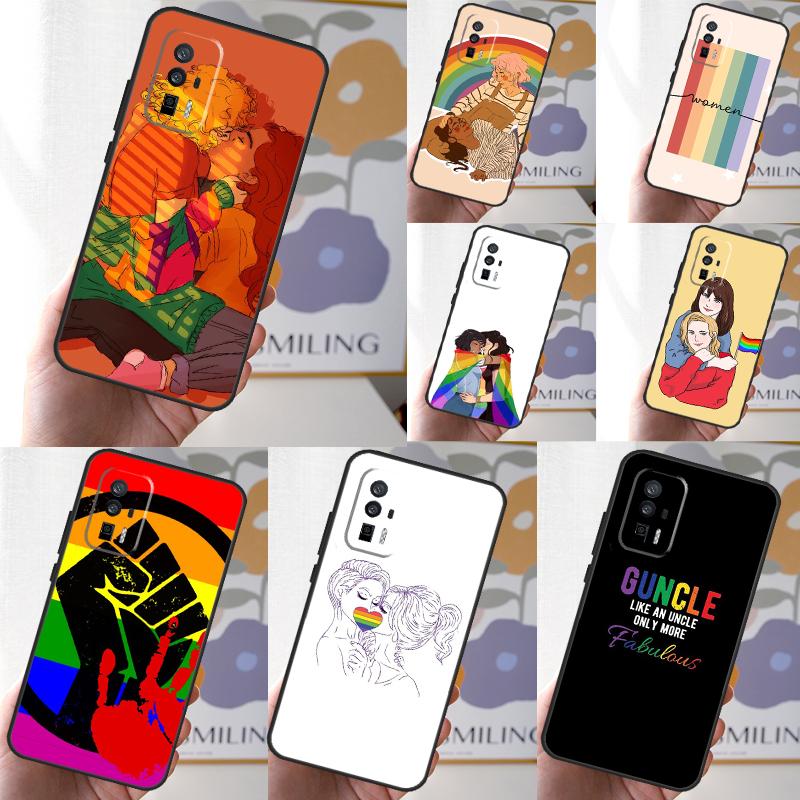 Rainbow Lesbian Pride Gay LGBT Case For POCO X3 X4 X5 X6 Pro M5s M6 F3 F5 Xiaomi 14 13 Ultra 12 Lite 11T 12T 13T Pro Cover