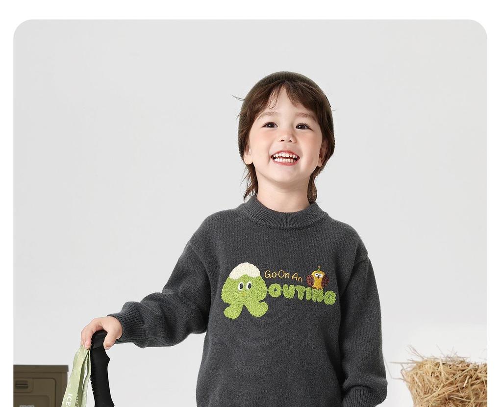 Right European Boys' Crew Neck Pullover Knitwear for Autumn/Winter 2025 - New Toddler and Children's Clothing Tops