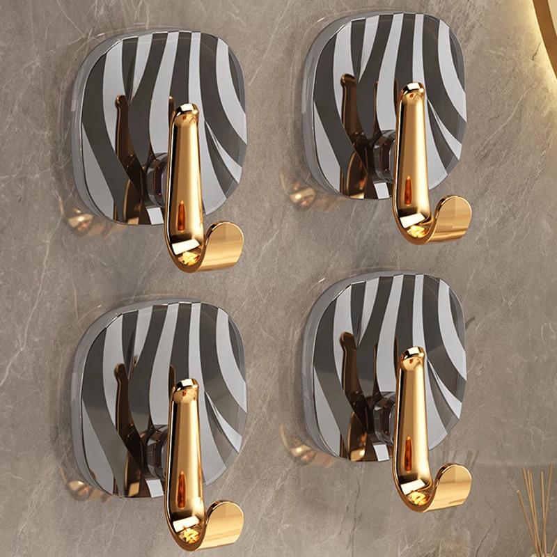 4 Stück Acrylhaken Stanzfrei Selbstklebend Badezimmerhaken Wandmontiert Handtuchhalter Mantel Schlüssel Hängehaken Heimdekor Halter