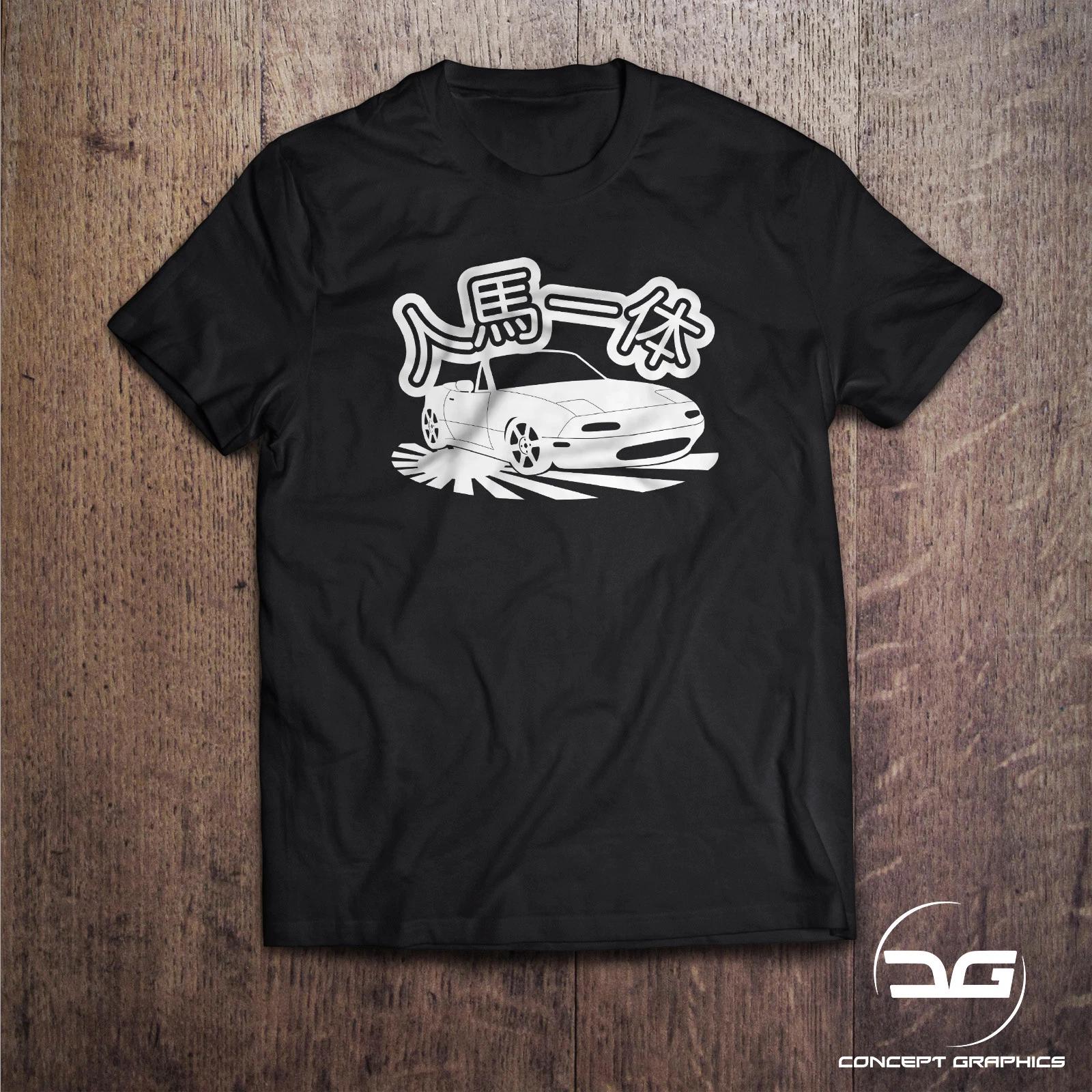 Funny Horse & Rider Kanji Mazda MX5 Miata Drift Car JDM Rising Sun Black T-Shirt 2XL