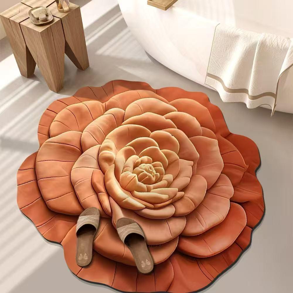 Soft Bathroom Floor Mat Peony Door Gasket New Coral Carpet  Living Room Tea Table Bedside