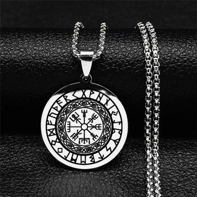 Ανδρικό κοσμήματα Nordic Amulet Viking Ασημένιο κολιέ από ανοξείδωτο ατσάλι με αλυσίδα