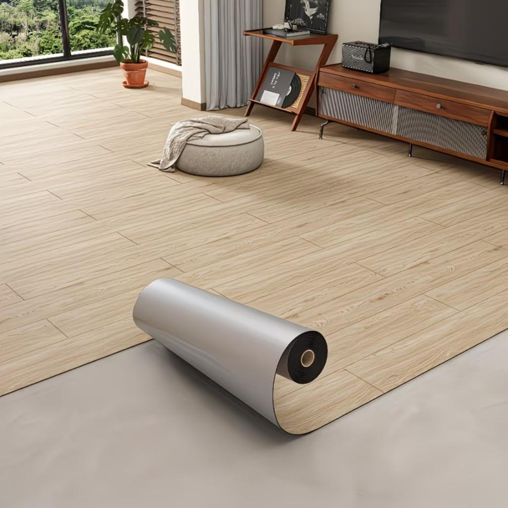 1pc 118.11in Self Adhesive Matte Floor Stickers Home Decoration Kitchen Bathroom Wardrobe Floor Wood Grain Floor Stickers