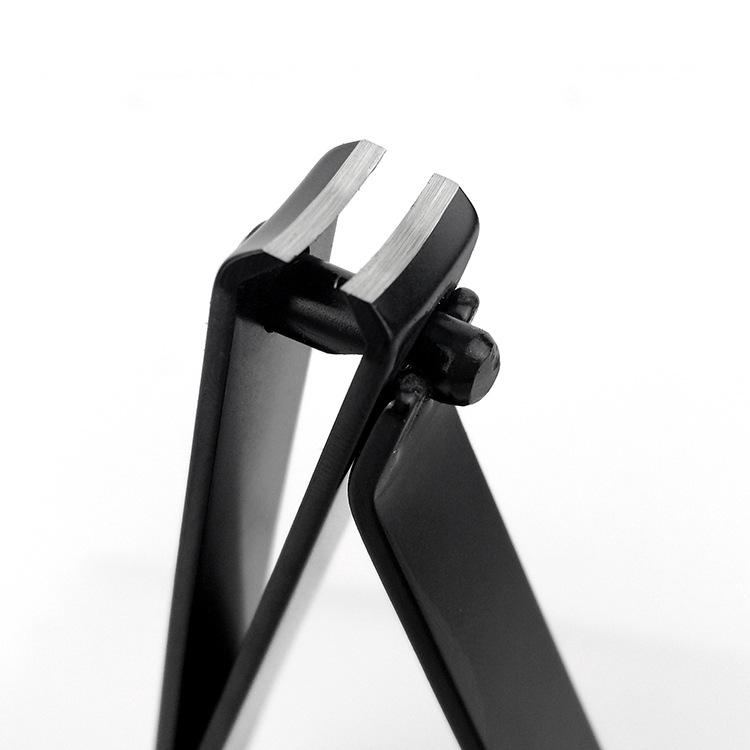 1pc Black Handle Straight Edge Nail Clipper For Trimming Finger And Toe Nails, Home And Travel Use,Nail Art Tools,Manicure Pedicure Tools