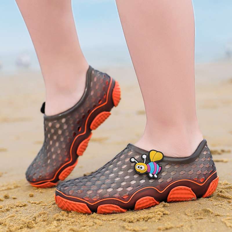 Parent-child children's beach shoes men's and women's summer non-slip soft-soled wading shoes small medium and older children's sandals bird's nest
