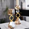 Crystal Candle Holder Modern Luxury Aesthetic Candlesticks Metal Minimalist Candle Stick Holders Home Decoration Accessories