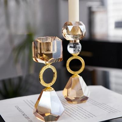 Kristall-Kerzenhalter Moderne Luxus-Ästhetik Kerzenständer Metall Minimalistische Kerzenständer Heimdekorationszubehör