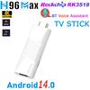 H96 Max RK3518 Android14.0 TV Stick Quad Core 4K Wifi6 BT5.4 BT Voice Assistant Remote Control Smart TV Box