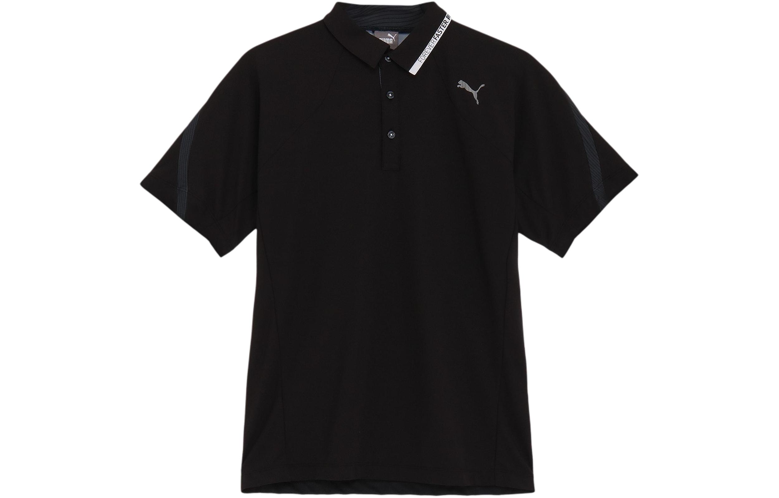 PUMA Polo Shirts Men s Black Polo Collar Moderate Straight Fit 627601-01 M