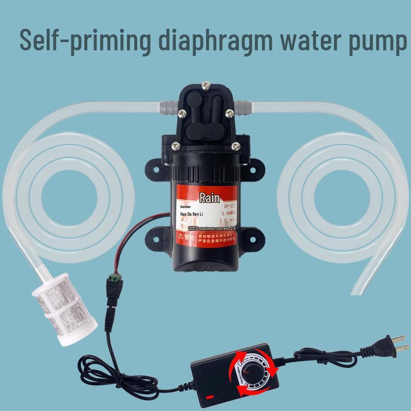 

Mini Electric Diaphragm Water Pump for Home Purifiers and Pressure Boosting Pump without Speed Control + Filter [No Pipe]