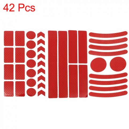 42pcs Red Reflective Safety Warning Strip Tape for Car Bumper