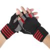 Half Finger   Cycling Protective Gloves AntiSlip Brthable   Gloves(Red )