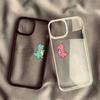 Hot New Cute Cartoon Dinosaur Couple Clear Phone Case for iPhone 17 16 15 14 13 12 MINI 11 Pro Max 17Air 16E Shockproof Cover