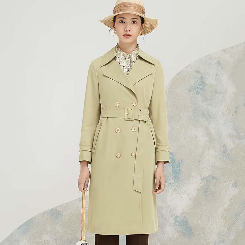 JESSIE Elegant Belted Double-Breasted Trench Coat L