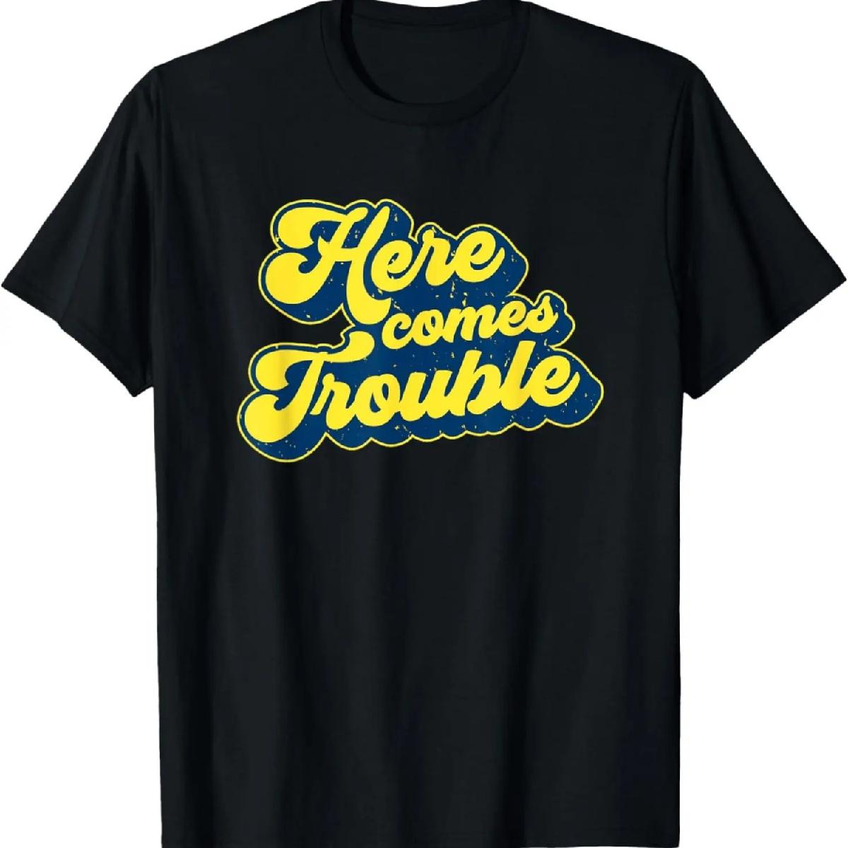 Here Comes Troublemaker Sarcastic T-Shirt XXXXXL чёрный