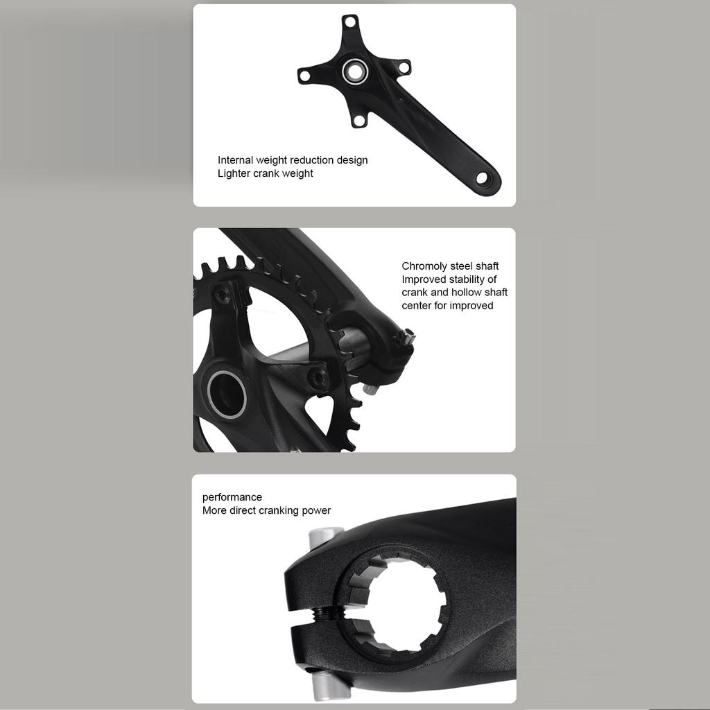 Bike Crank Arm Set Accurate Aluminum Alloy Lightweight Single Chainring Bike Crank Arm for Mountain Bike