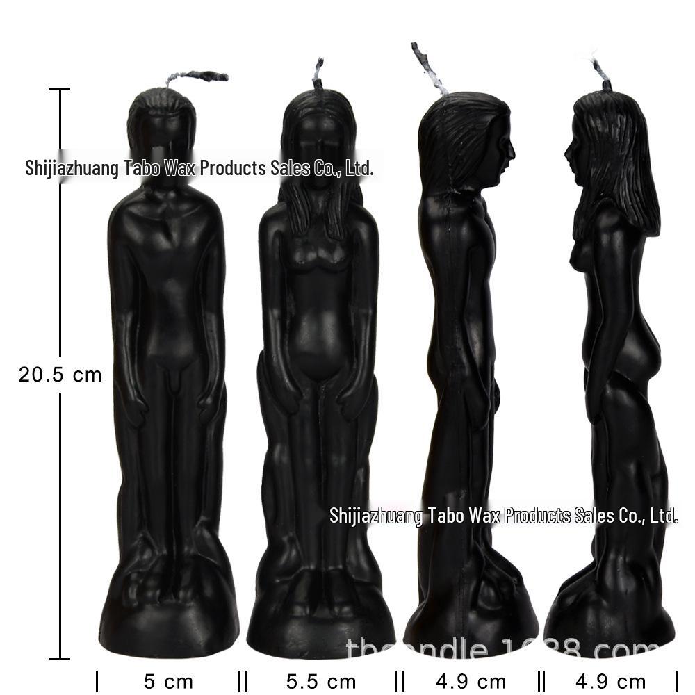 Paraffin Male & Female Couple Figure Candles, Handmade, Multi-Color Optional Lighting.