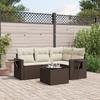 Vidaxl 5-Cz. Garden Furniture Set With Cushions, Brown, Poly Rattan