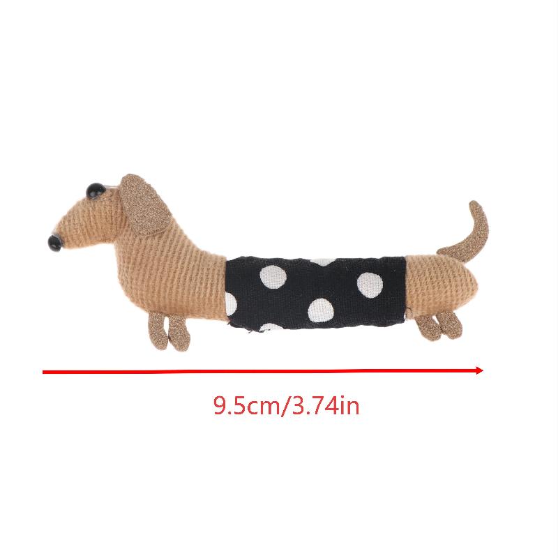 Cute Dachshund Cloth Doll Ornament Waterproof Surface Charm for DIY Brooch Keychain Hairpin Craft Home Decor