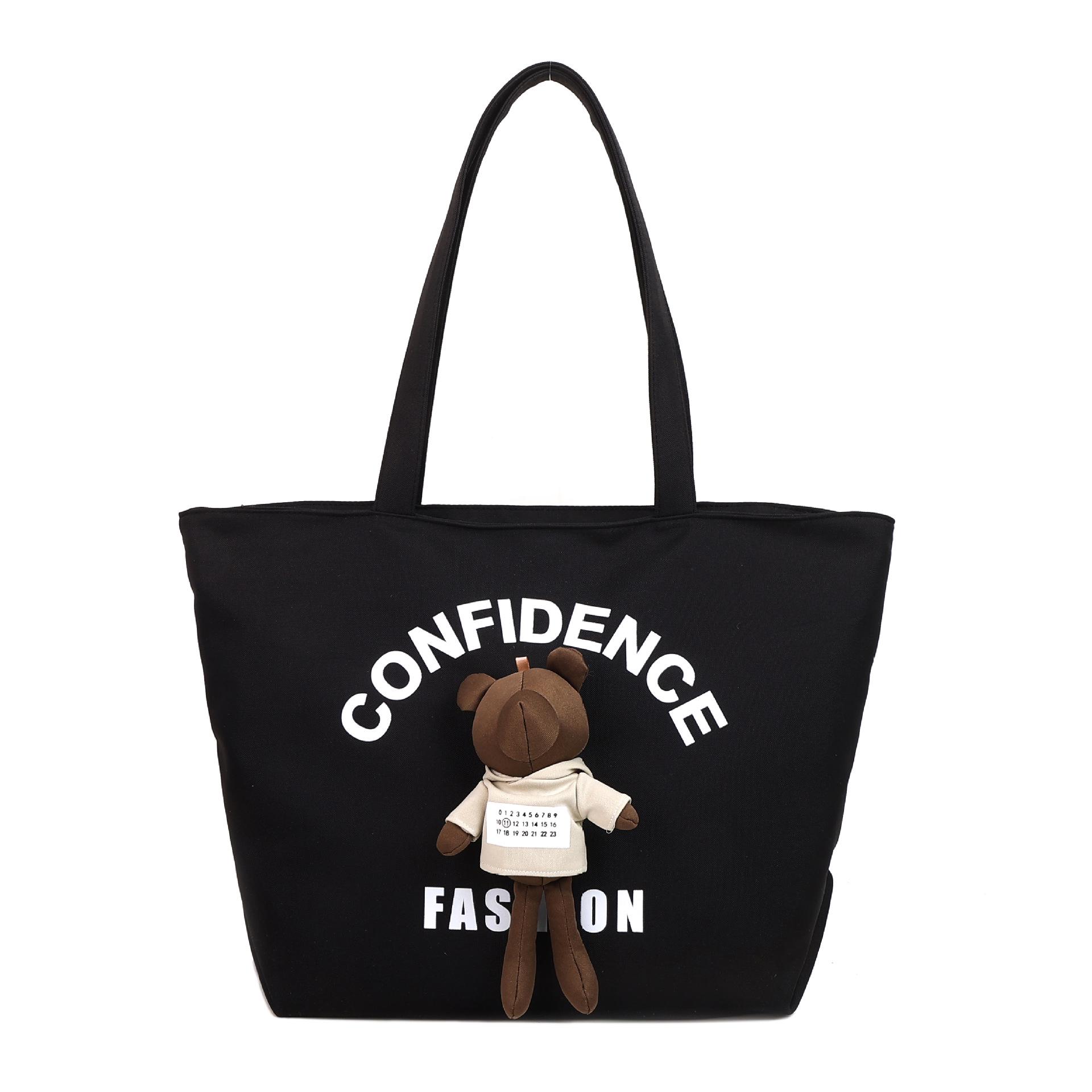 

Large Capacity Japanese Street Style Canvas Shoulder Bag with Cartoon Print – Niche Design for Commuting Women чорний