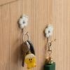 3Pcs Plastic Key Holder Wall-Mounted Wall Hangers Creative Cute Flower Utility Hooks  Bathroom