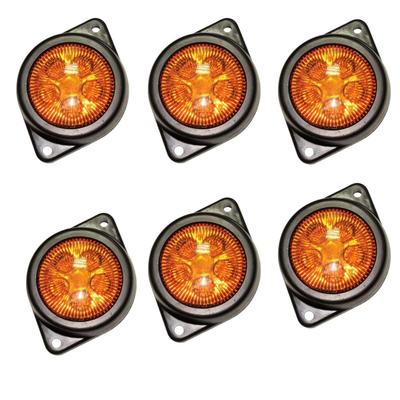 LED Outline Marker Lights Trailer for Truck 24V Amber Clearance Chicken Lights for Semi Trucks Freightliner Cargo – Universal Fit (Pack of 6)